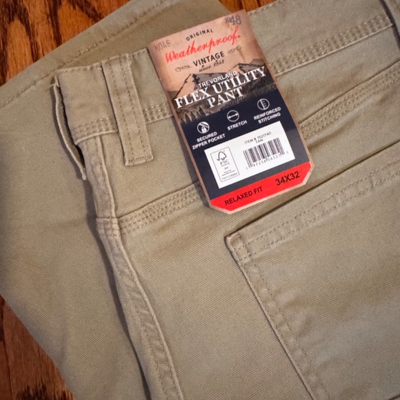 Weatherproof Vintage Men’s Canvas Travorland Flex Utility Pants 34 x 32 Tan - Picture 4 of 5